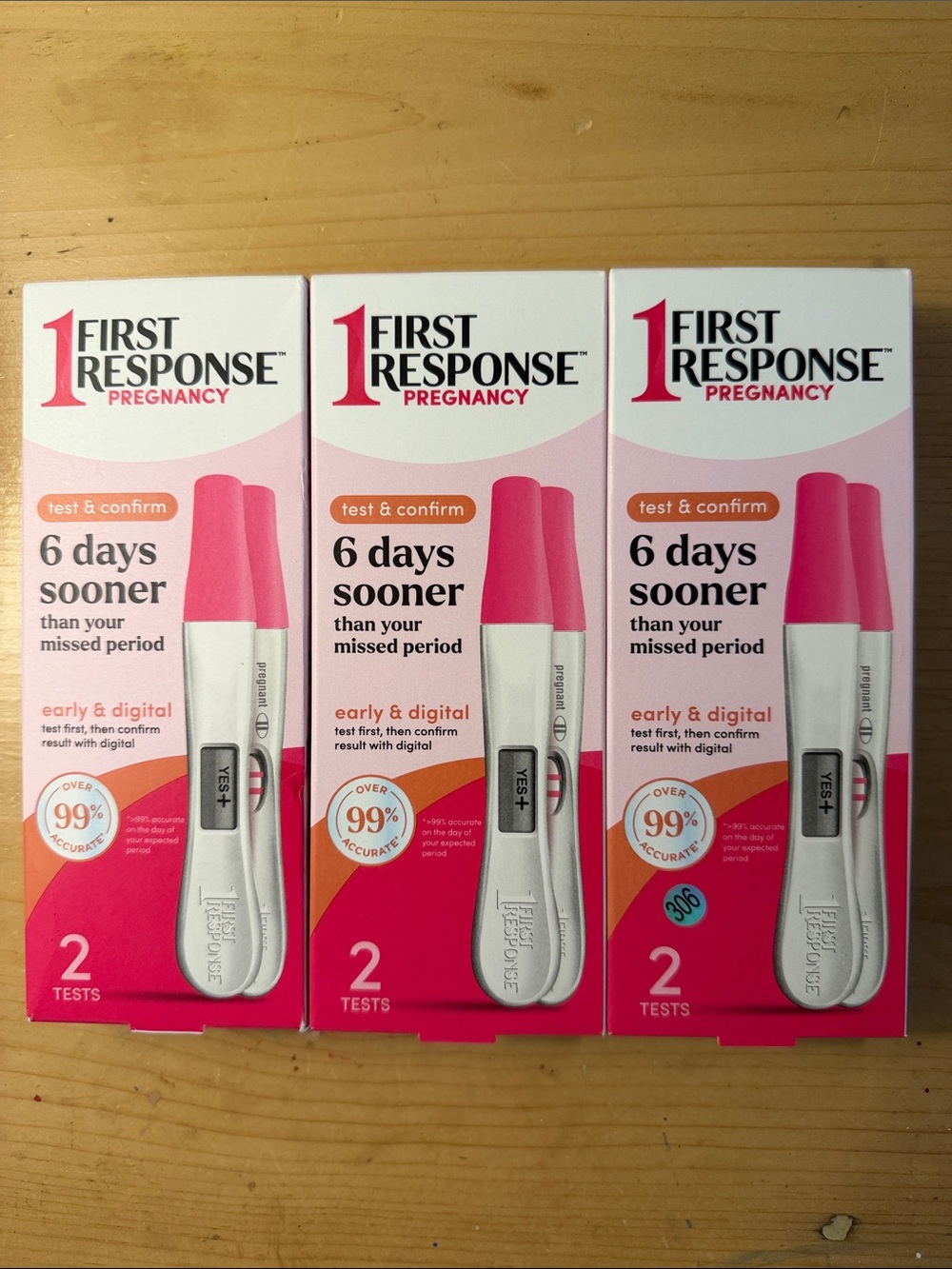 NWT first response Women’s Pregnancy Test, Pink - Early & Digital (3 boxes)